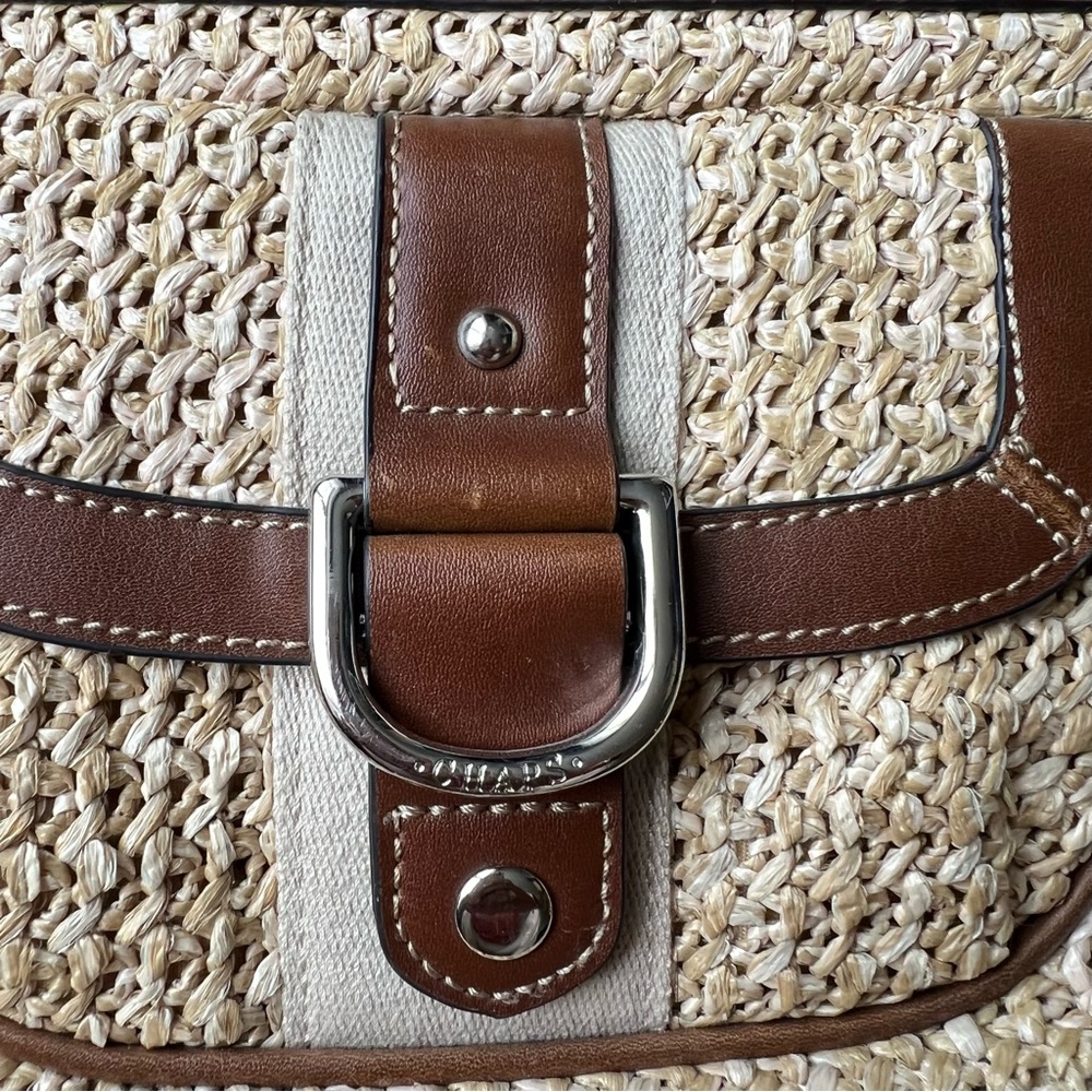 Chaps Crossbody Bag Summer Woven Straw - Picture 8 of 12
